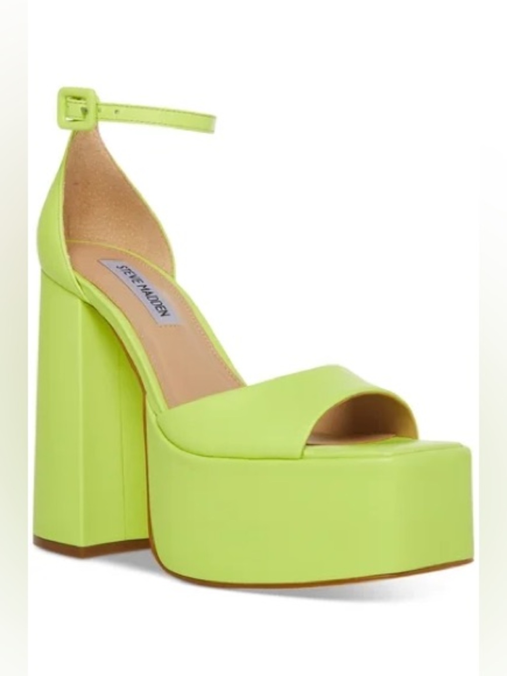 NIB Steve Madden Kassiani Lime Green Platform Heels Size 7.5